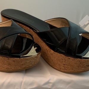 JIMMY CHOO Black Patent Leather Sandal NEW!